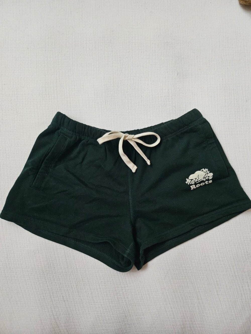 Roots Green Drawstring Sweat Shorts